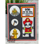 Riley And Company Funny Bones This Week's Goal Clear Stamp rwd-1482 firefighter panda card