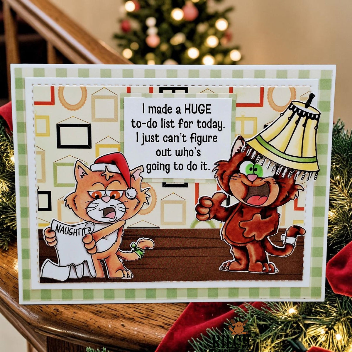 Riley And Company Funny Bones To-Do List Clear Stamp rwd-1479 cats partying card