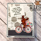 Riley And Company Funny Bones To-Do List Clear Stamp rwd-1479 moose on a bike card