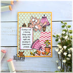 Riley And Company Funny Bones Tomorrow's Problem Clear Stamp rwd-1480 patterned background card