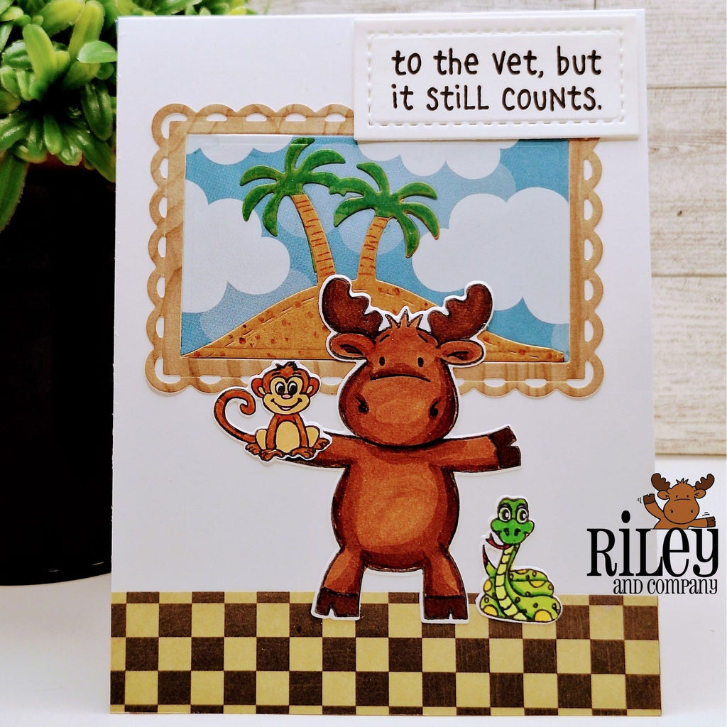 Riley And Company Funny Bones Trips To The Vet Clear Stamp rwd-1356 snake