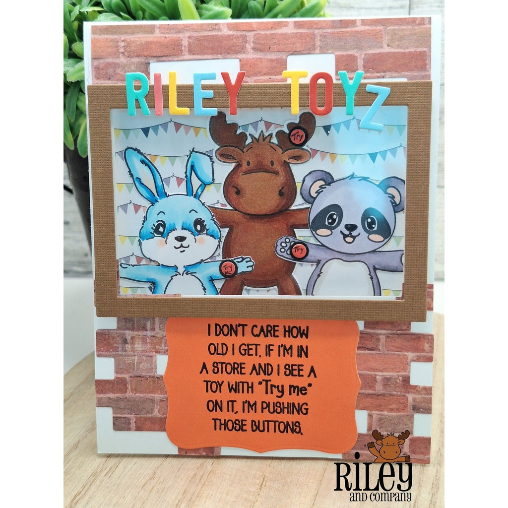Riley And Company Funny Bones Try Me Clear Stamp rwd-1332 critters