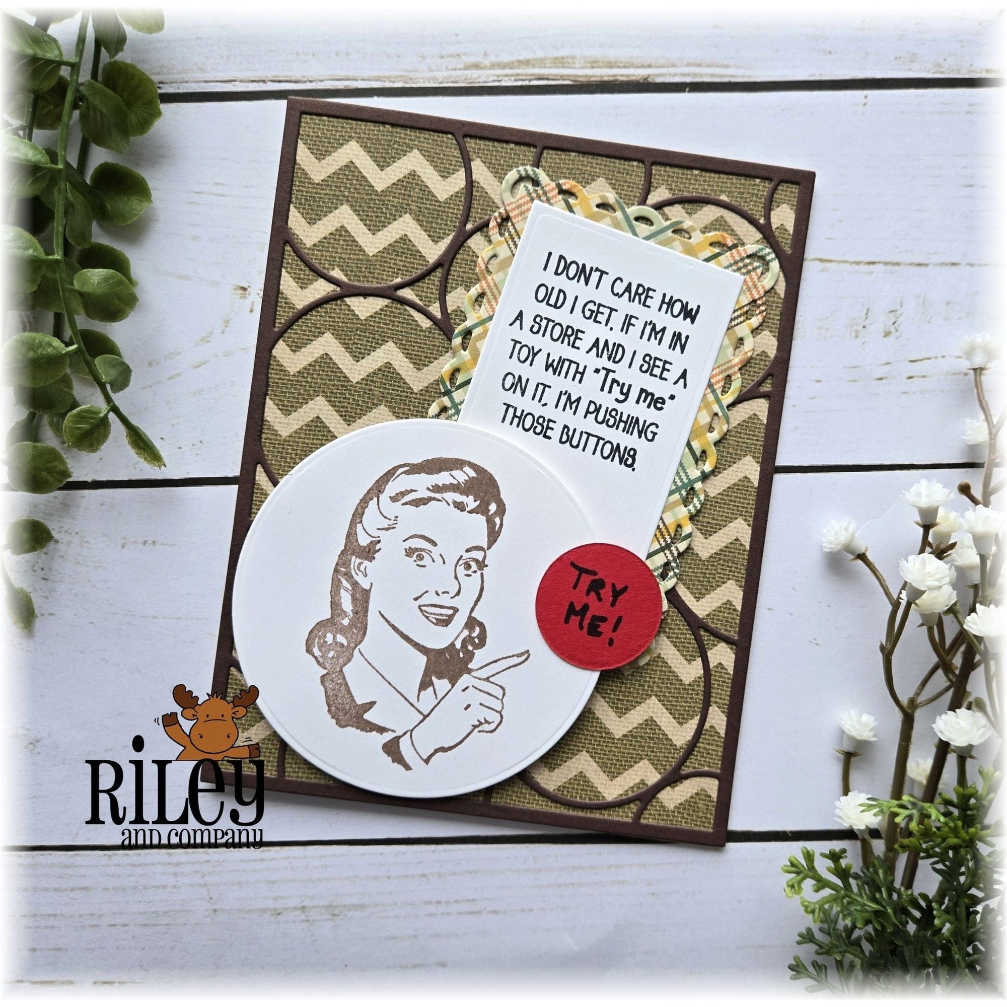 Riley And Company Funny Bones Try Me Clear Stamp rwd-1332 patterns