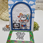 Riley And Company Funny Bones Turn Off The News Clear Stamp rwd-1456 pony tails
