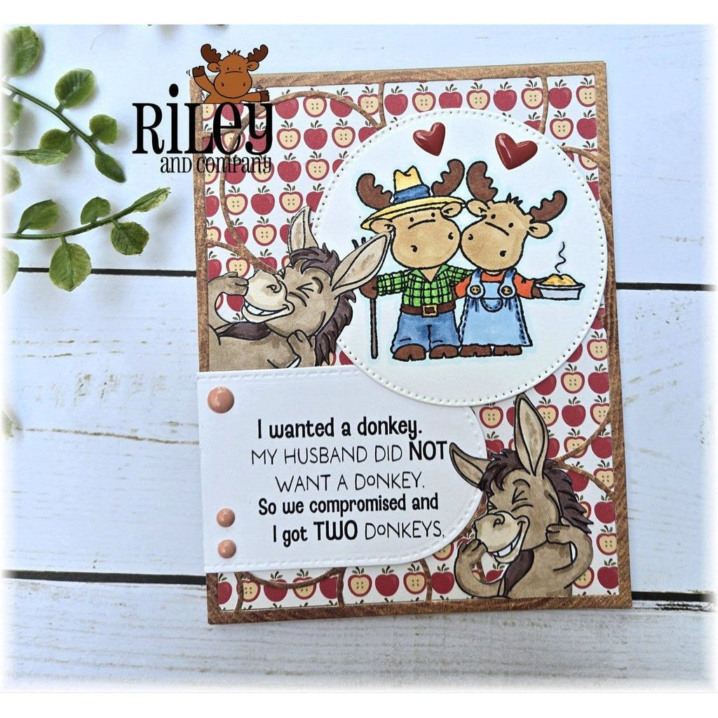 Riley And Company Funny Bones Two Donkeys Clear Stamp rwd-1390 moose