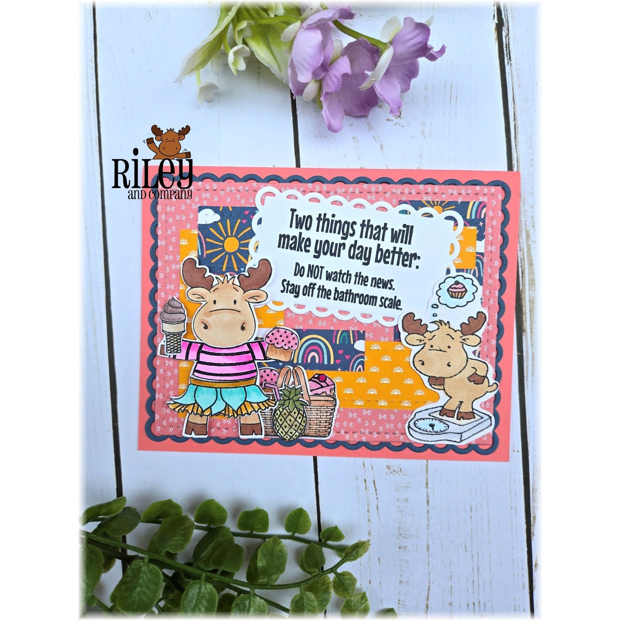 Riley And Company Funny Bones Two Things to Make Your Day Better Clear Stamp rwd-1363 treats