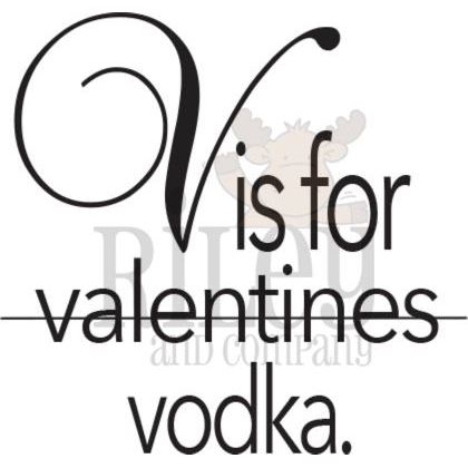 Riley And Company Funny Bones V is for Vodka Clear Stamp rwd-1342