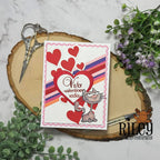 Riley And Company Funny Bones V is for Vodka Clear Stamp rwd-1342 hearts