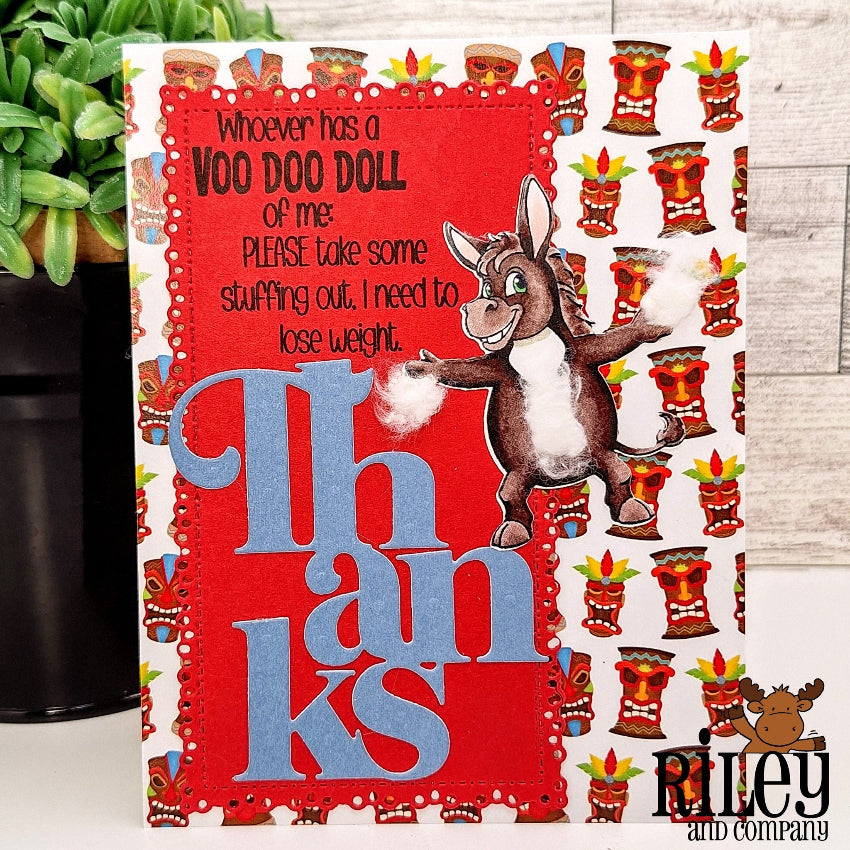 Riley And Company Funny Bones Voo Doo Doll Clear Stamp rwd-1415 thanks