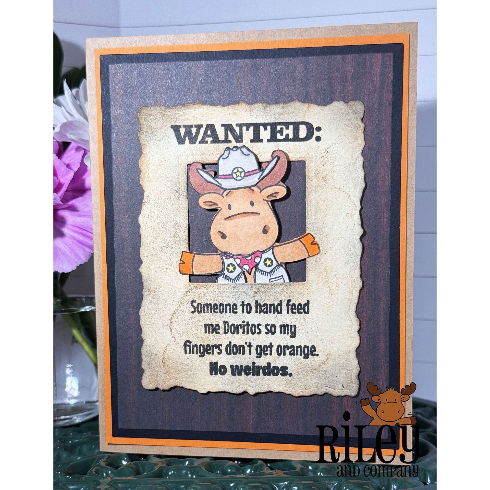 Riley And Company Funny Bones Wanted Clear Stamp rwd-1362 cowboy