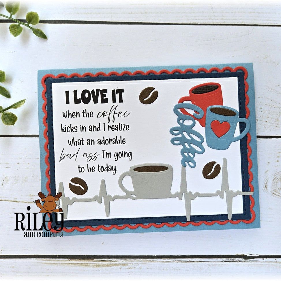 Riley And Company Funny Bones When The Coffee Kicks In Clear Stamp rwd-1387 love it