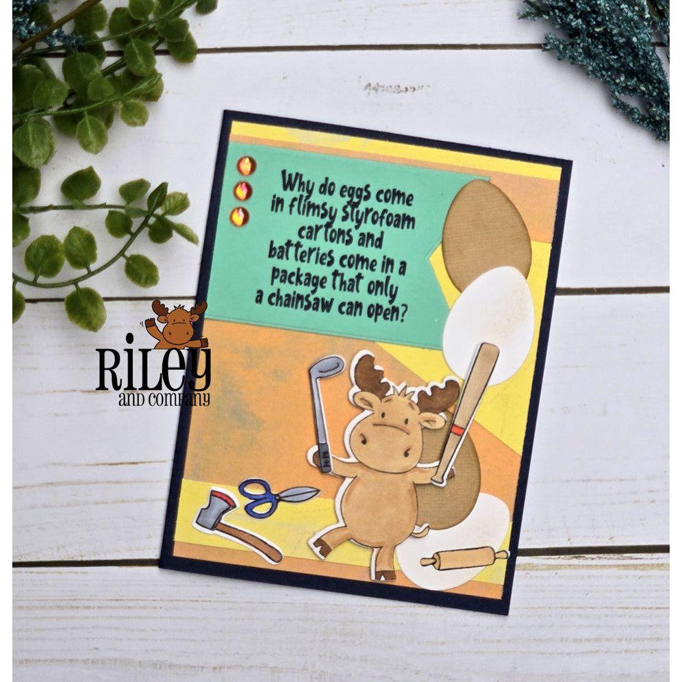 Riley And Company Funny Bones Why Do Eggs Come In Styrofoam Clear Stamp rwd-1302