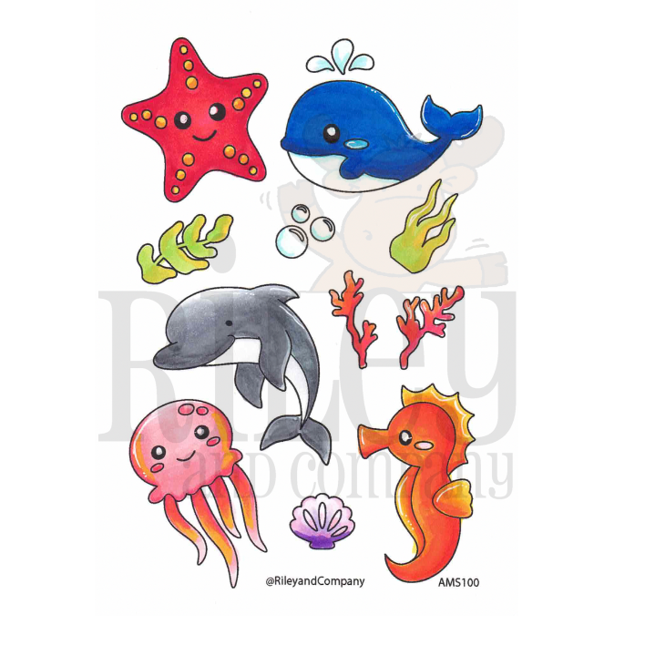Riley And Company Ocean Cuties Clear Stamps am100