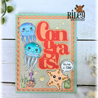 Riley And Company Ocean Cuties Clear Stamps am100 congrats