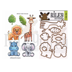Riley And Company Safari Animals Clear Stamp and Die Set