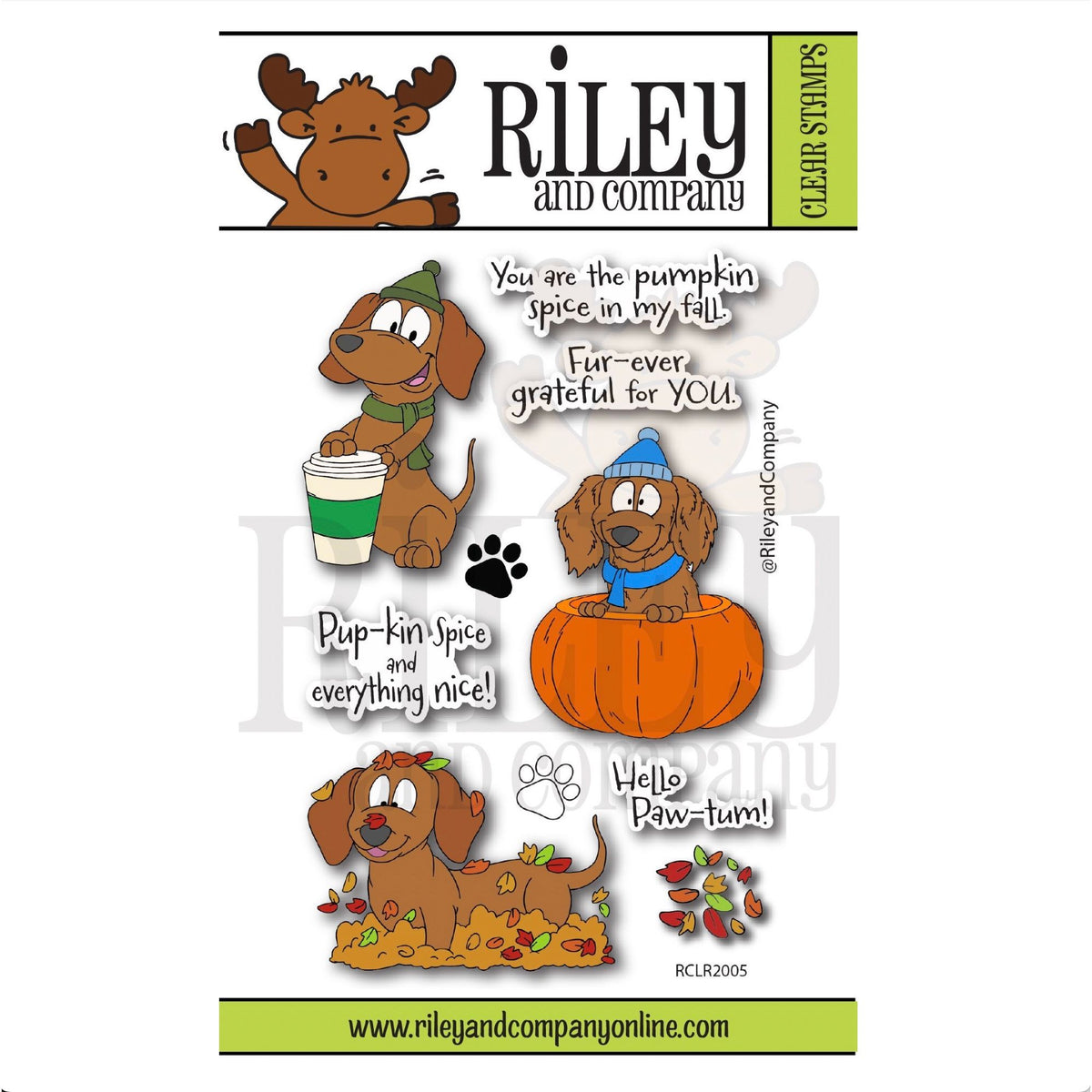Riley And Company Woody and Hazel Fall Fun Clear Stamps rclr2005