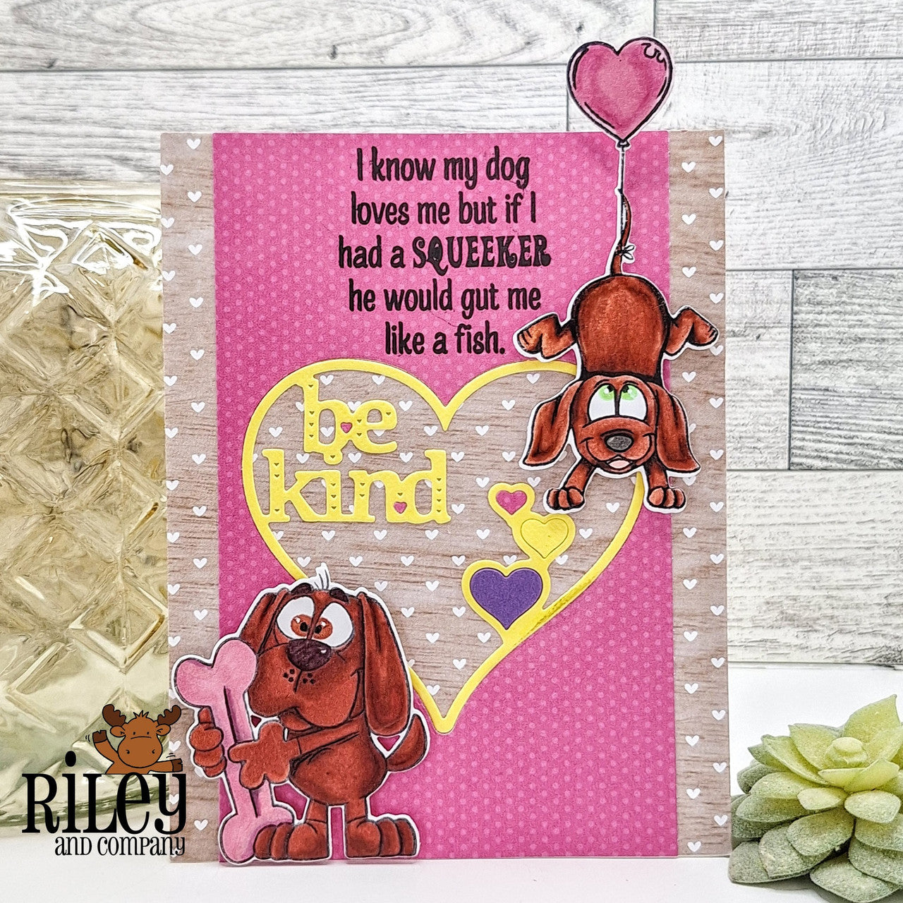 Riley and Company Boomer Big Bones Clear Stamp and Die Set heart be kind