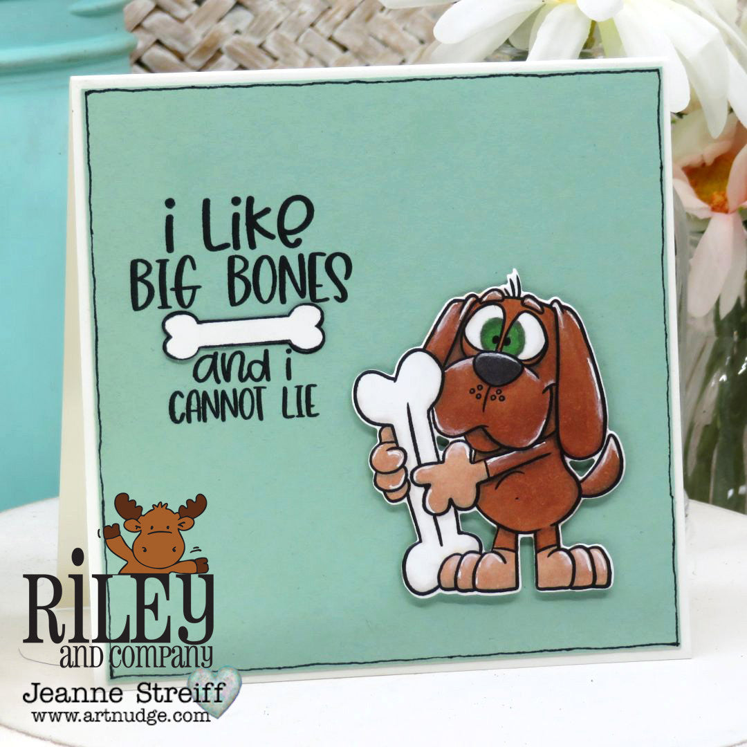 Riley and Company Boomer Big Bones Clear Stamp and Die Set i like big bones