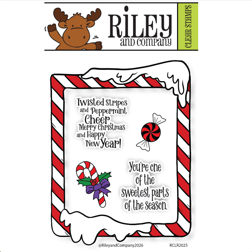 Riley and Company Candy Cane Frame Clear Stamps rclr2025