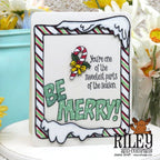 Riley and Company Candy Cane Frame Dies rd2025 be merry card