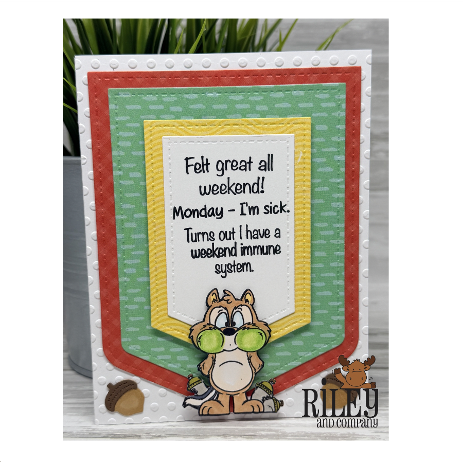 Riley and Company Chipmunks 2 Clear Stamps rclr2020 chubby cheeks sick