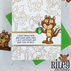 Riley and Company Chipmunks 2 Clear Stamps rclr2020 green coffee cup