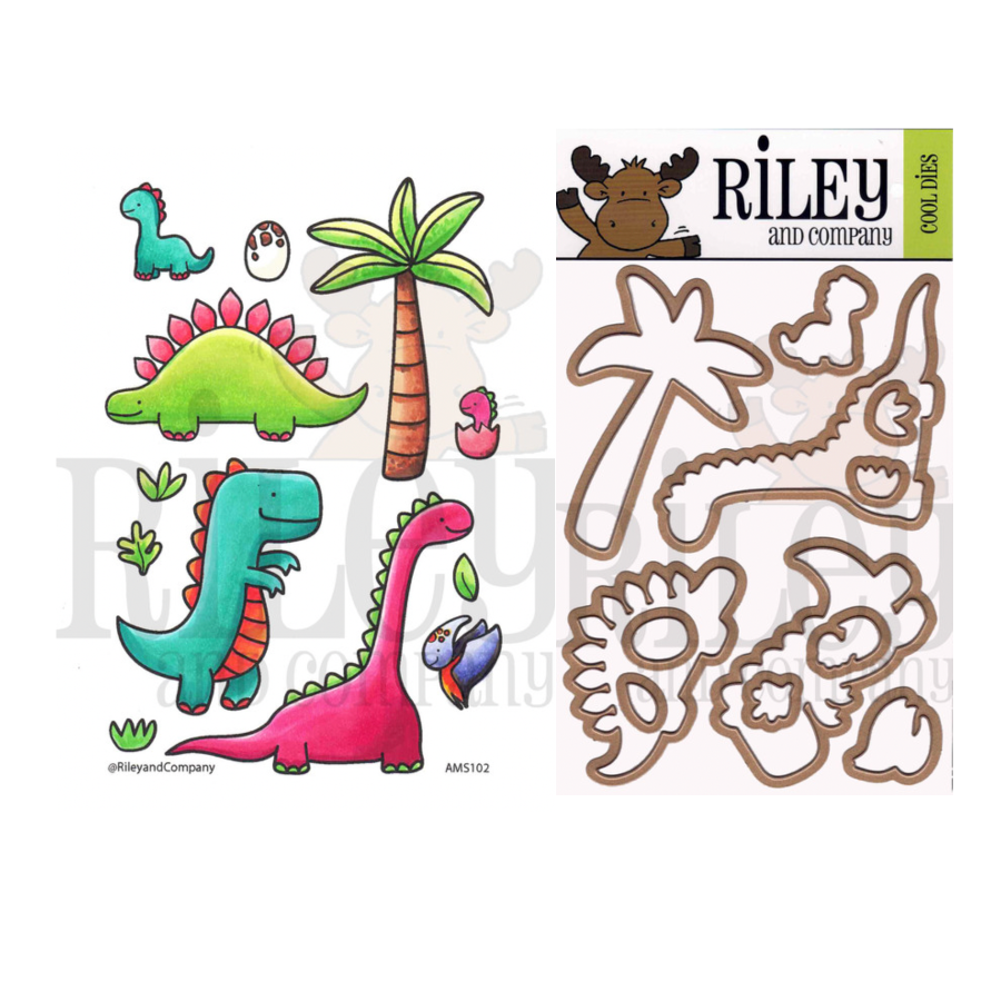 Riley and Company Dinosaurs Clear Stamp and Die Set