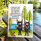 Riley and Company Dobermans DUH! Clear Stamp and Die Set pine trees