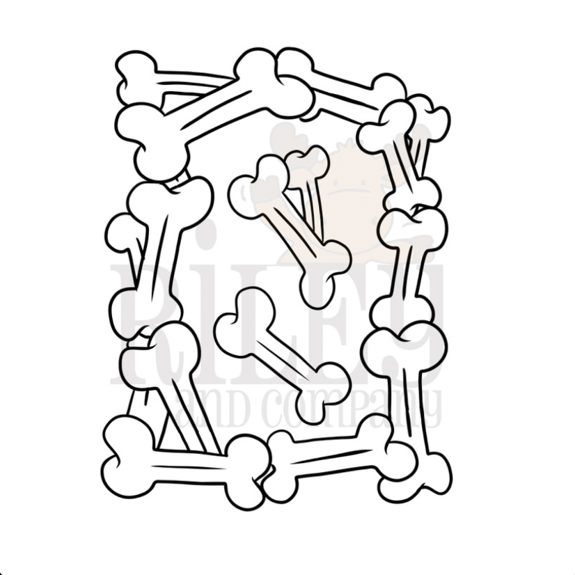 Riley and Company Dog Bone Frame Clear Stamp and Die Set image 1