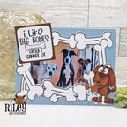 Riley and Company Dog Bone Frame Clear Stamps rclr2016 big bones