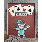 Riley and Company Dress Up Shark Clear Stamp and Die Set cards