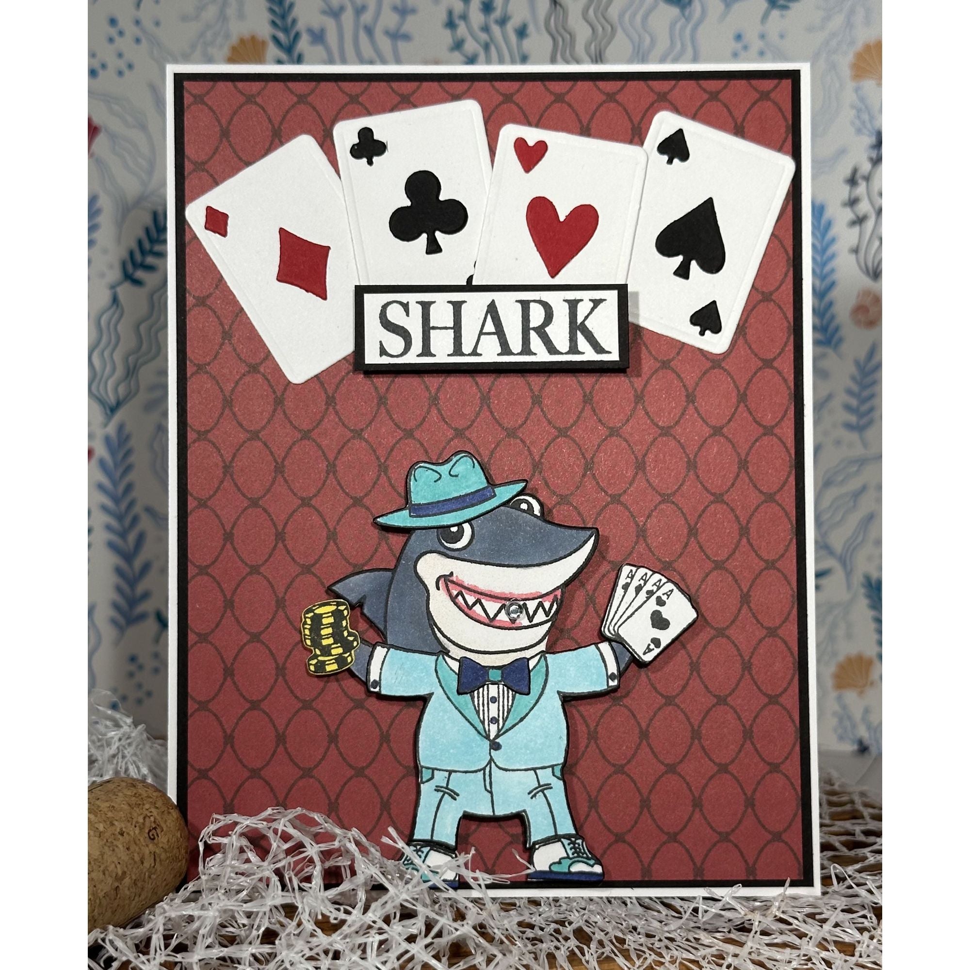 Riley and Company Dress Up Shark Clear Stamp and Die Set cards