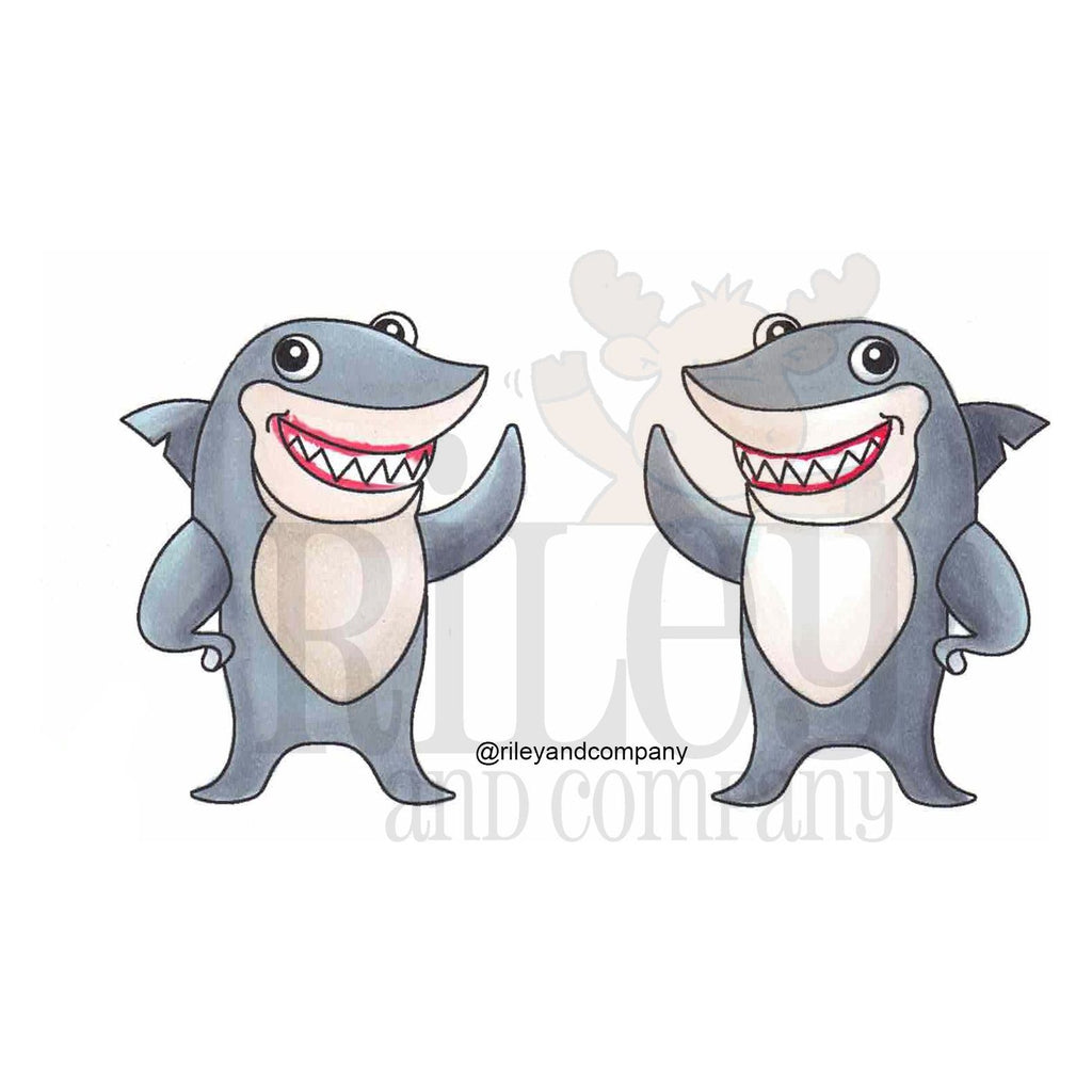 Riley and Company Dress Up Shark Clear Stamps dur09