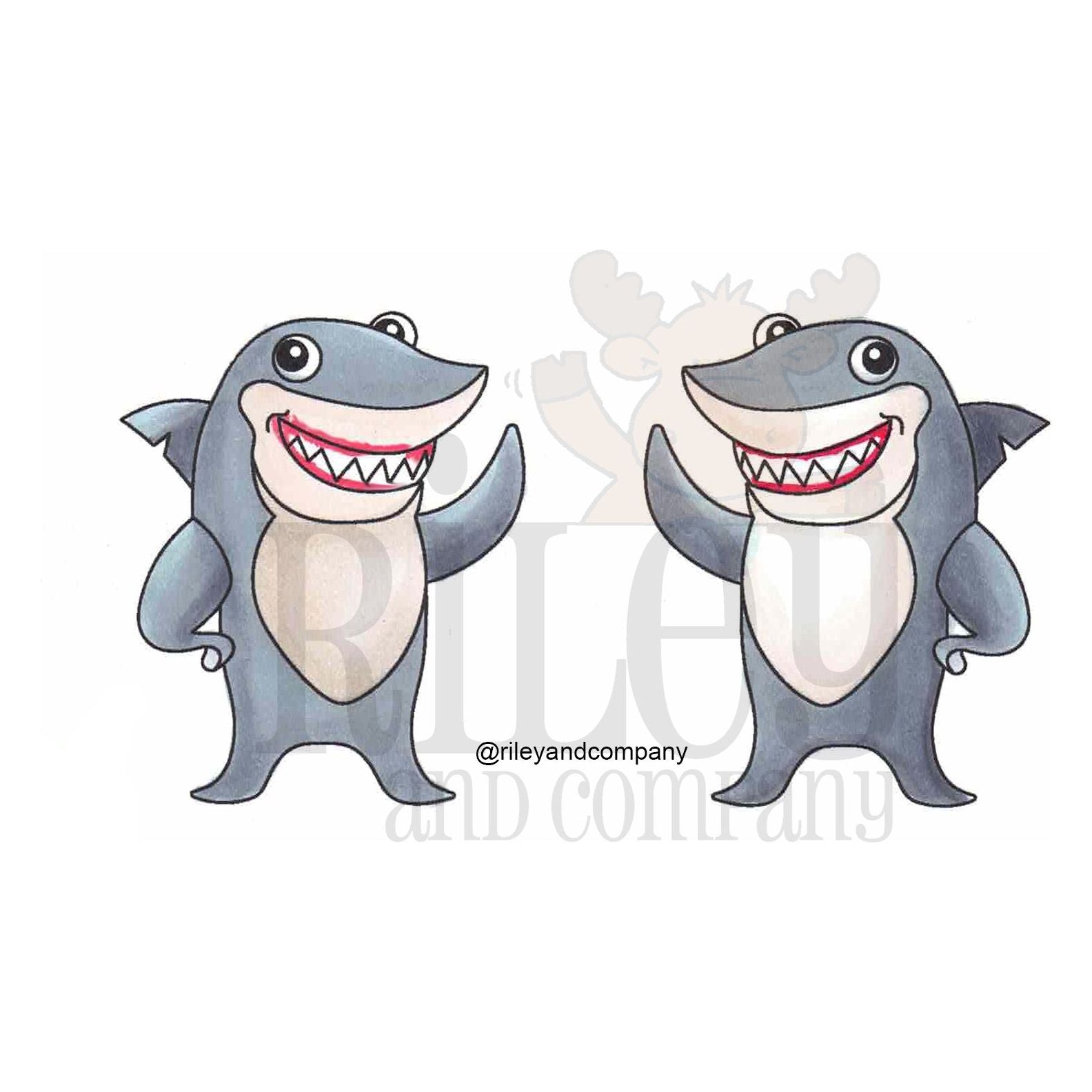 Riley and Company Dress Up Shark Clear Stamps dur09