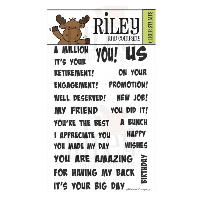 Riley and Company Fun Sayings 3 Big Word Helpers Clear Stamps rclr505