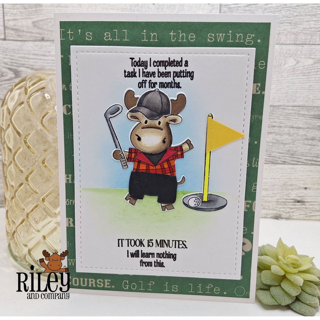 Riley and Company Funny Bones 15 Minutes Clear Stamp rwd-1460 golfing
