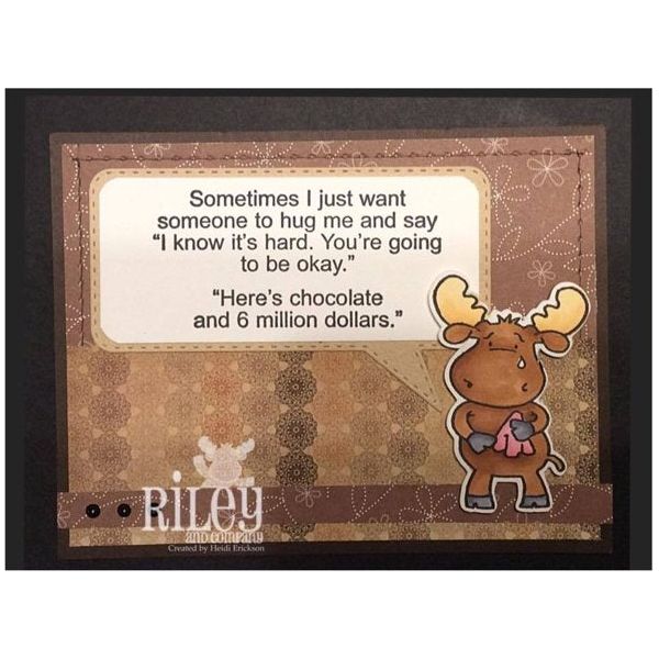 Riley and Company Funny Bones 6 Million Dollars Clear Stamp Set rwd-564 moose