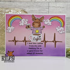 Riley and Company Funny Bones A Good Mood Clear Stamp rwd-1441 rainbows