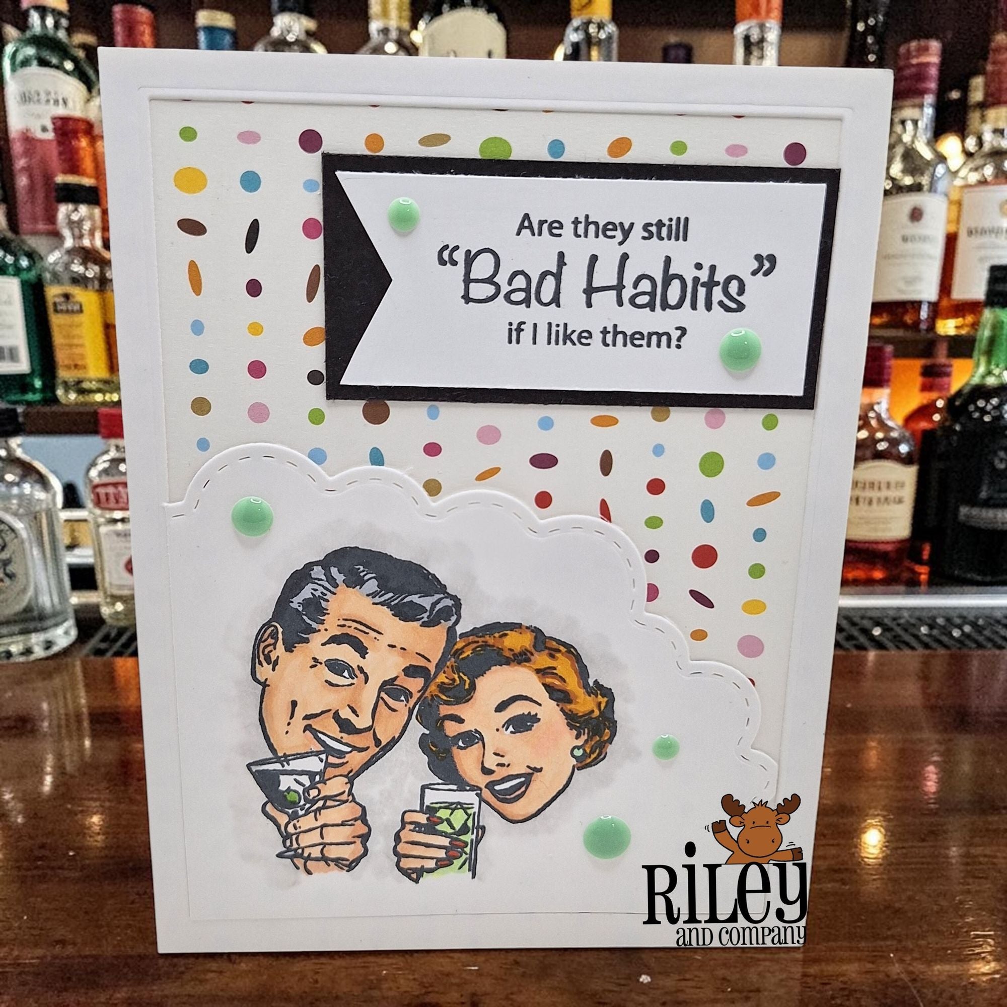 Riley and Company Funny Bones Bad Habits Clear Stamp rwd-1463 food truck dog drinks