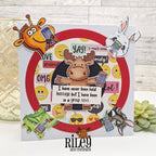 Riley and Company Funny Bones Group Text Clear Stamp rwd-1449 lots of critters