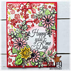 Riley and Company Funny Bones Happy You and Me Day Clear Stamp rwd-1469 red flowers