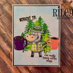 Riley and Company Funny Bones Heavy Coffee Mugs Clear Stamp rwd-1471 fisherman cow