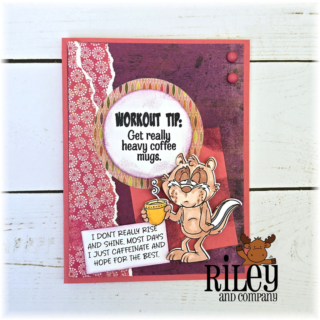 Riley and Company Funny Bones Heavy Coffee Mugs Clear Stamp rwd-1471 shades of red
