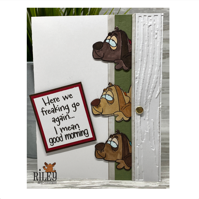 Riley and Company Funny Bones Here We Go Again Clear Stamp rwd-1433 three dogs