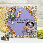 Riley and Company Funny Bones How Do I Like My Coffee? Clear Stamp rwd-1452 coffee beans