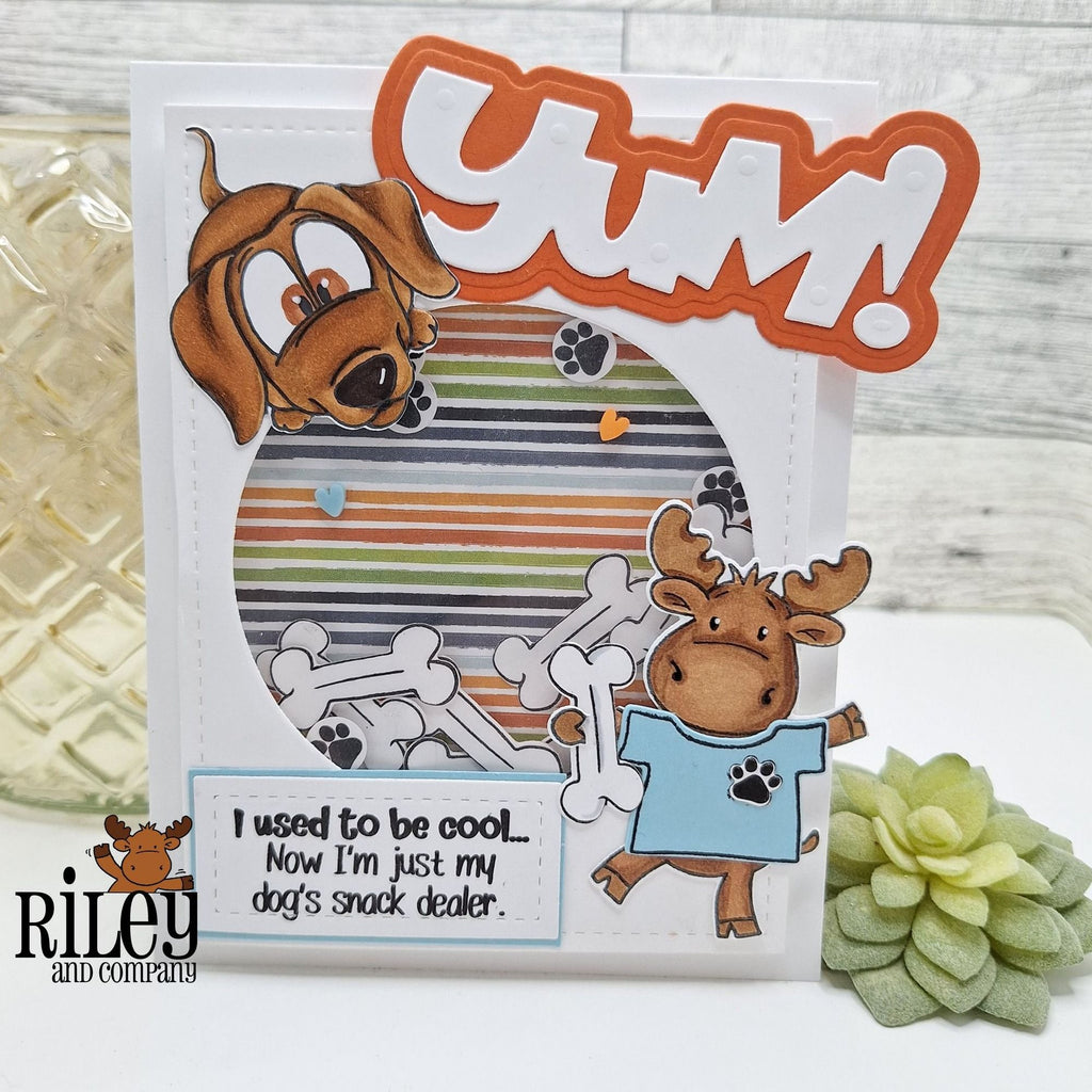 Riley and Company Funny Bones I Used To Be Cool Clear Stamp rwd-1448 dog bones