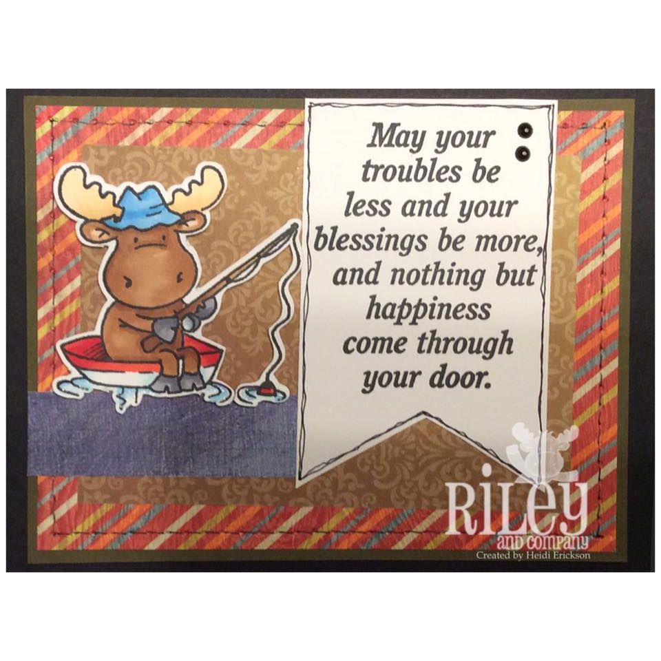 Riley and Company Funny Bones May Your Troubles Clear Stamp rwd-571 moose