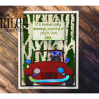 Riley and Company Funny Bones Mornings, Sweating and People Clear Stamp rwd-1424 car