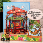 Riley and Company Funny Bones Mornings, Sweating and People Clear Stamp rwd-1424 flowers