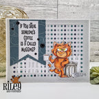 Riley and Company Funny Bones Mugging Clear Stamp rwd-1442 polka dot background